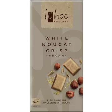 Čokolada bijela nougat crisp BIO iChoc 80g-0