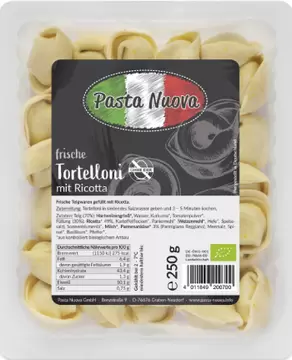 Tjestenina svježi tortellini s ricottom BIO Past Nuova 250g-0