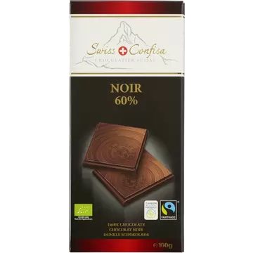Čokolada tamna 60% BIO Swiss Confisa 100g-0