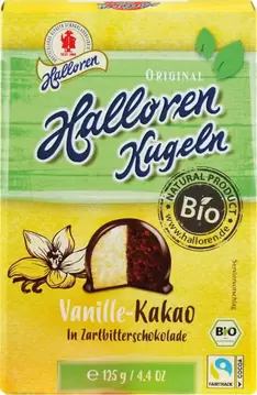 Praline vanilija & kakao BIO Halloren 125g-0