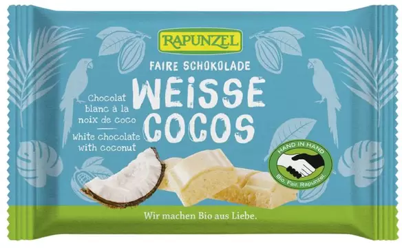 Čokolada bijela s kokosom BIO Rapunzel 100g-0
